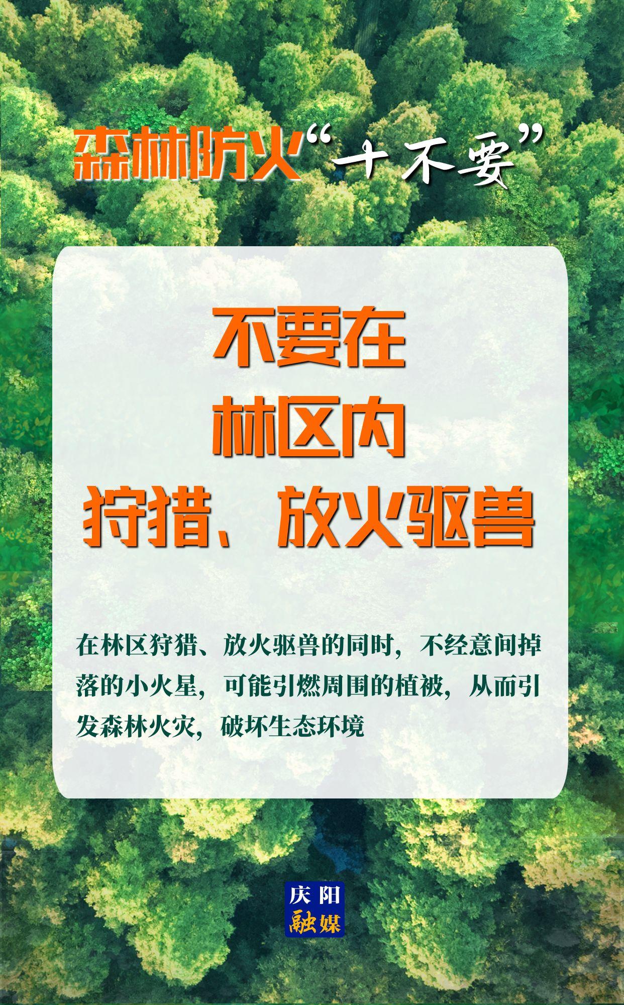 【微海報】森林防火“十不要”⑨丨不要在林區(qū)內(nèi)狩獵、放火驅(qū)獸