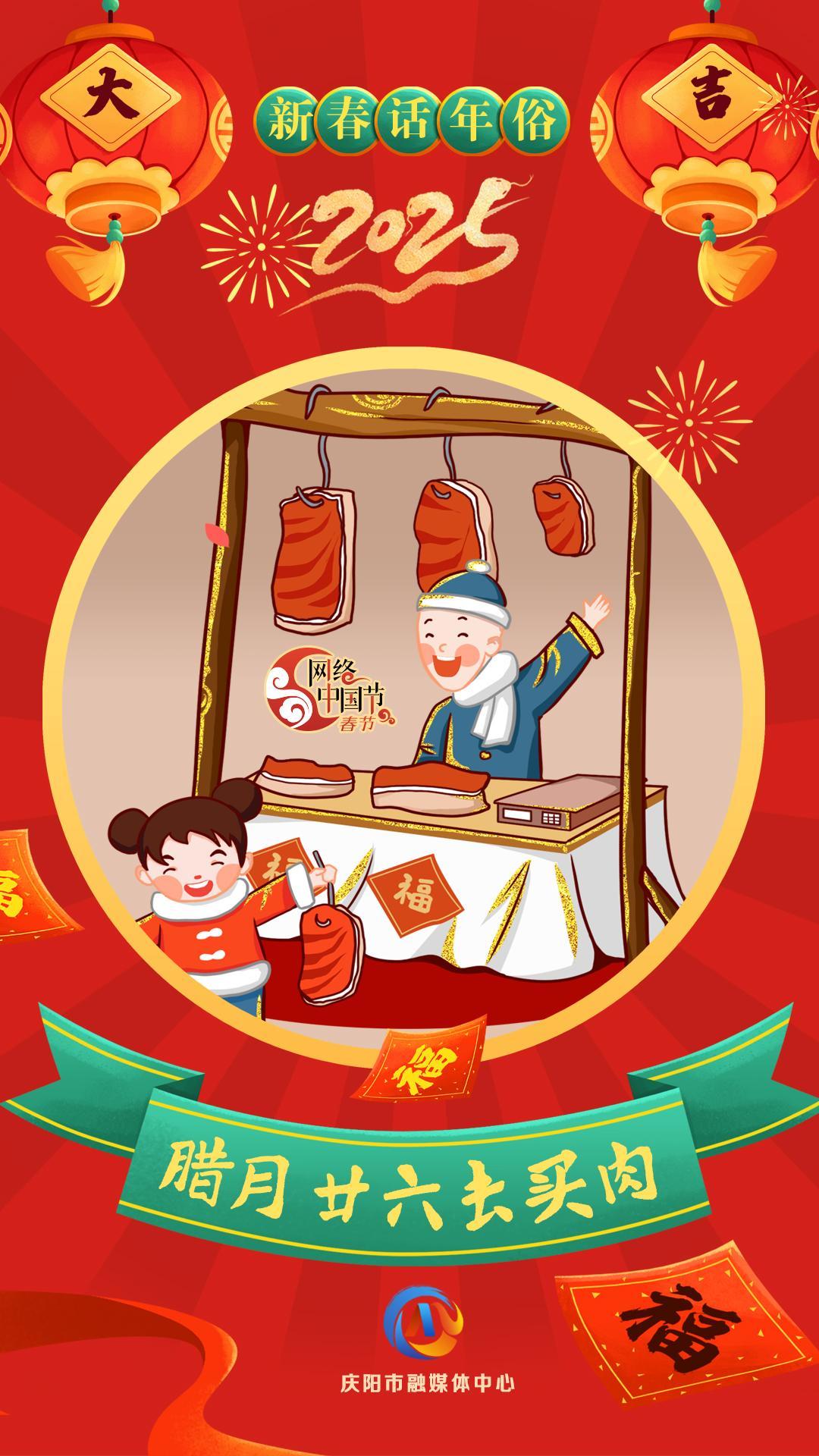 【新春話(huà)年俗】微海報(bào)丨臘月二十六去買(mǎi)肉