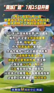 “隴城廠超”，咱甘肅人的足球賽，7月25日開賽！